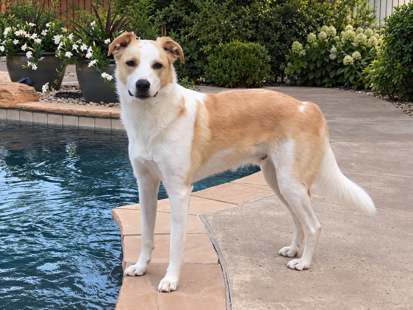 Bagel by the pool, inspiration for Carson's painting
